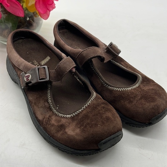 Merrell Encore Espresso Suede Slip On Mule Sz 7. MR1102 - Picture 1 of 8